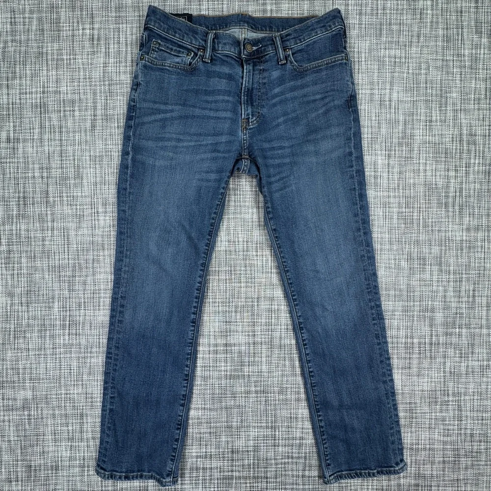 Abercrombie & Fitch Mens Jeans Kennan Straight Stretch Blue Sz 31x30 Denim Pants
